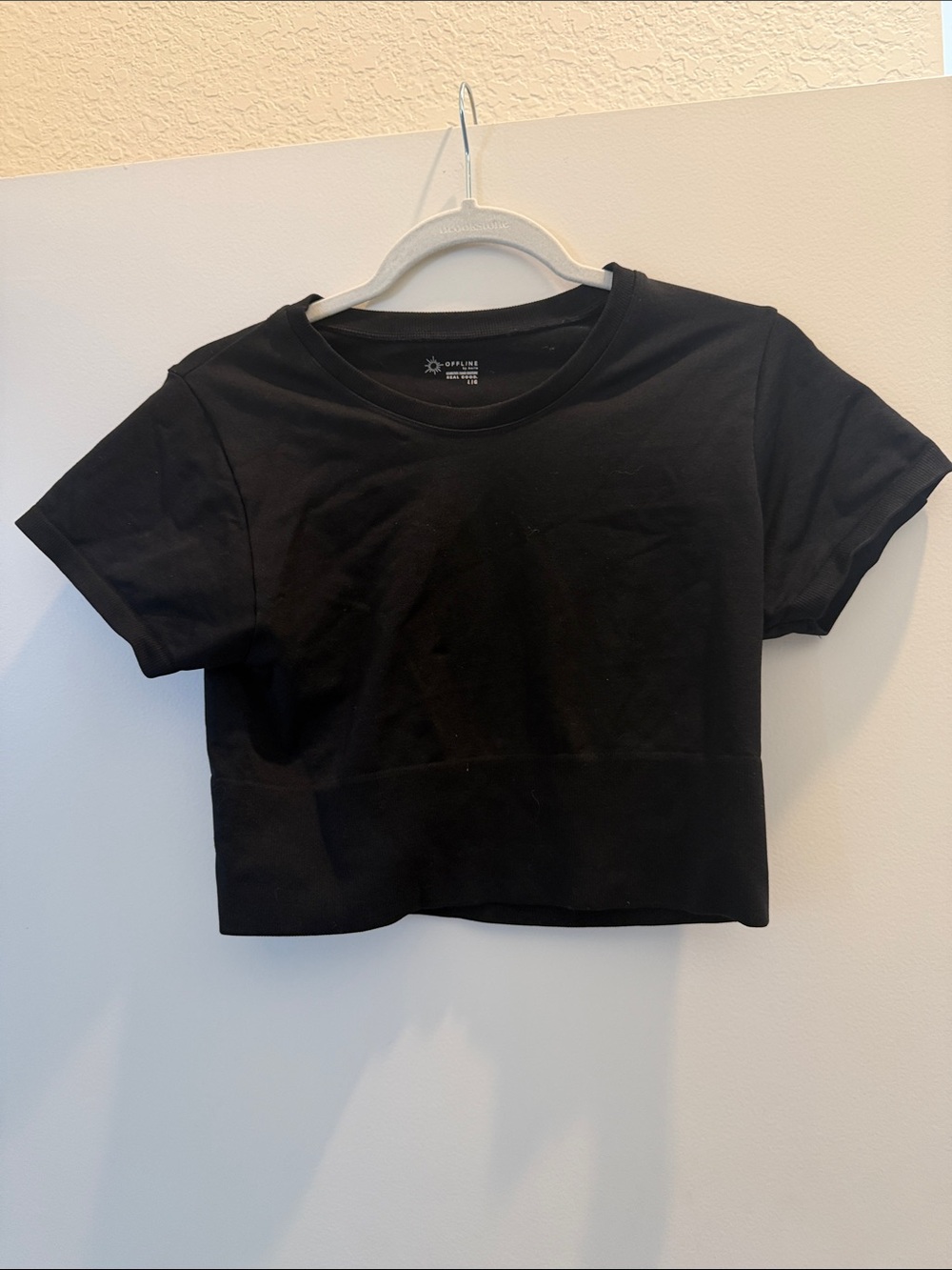 aerie Black Cropped Tee